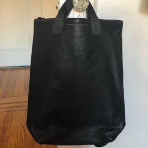 Ampersand As Apostrophe black leather backpack